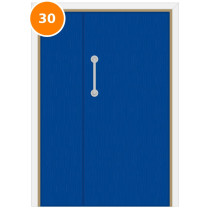 A leaf & half 30 minute fire door set painted blue (ral 5017)