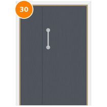 A leaf & half 30 minute fire door set painted grey (ral 7015)
