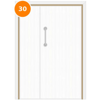 A leaf & half 30 minute fire door set painted white (ral 9010)
