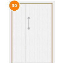 A leaf & half 30 minute fire door set primed