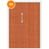 A leaf & half 30 minute fire door set with sapele veneer