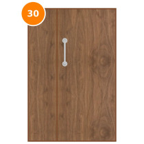 A leaf & half 30 minute fire door with walnut veneer