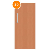 A single 30 minute fire door with cherry veneer