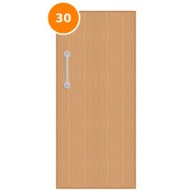 A single 30 minute fire door with oak veneer