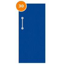 A single 30 minute fire door painted blue (ral 5017)