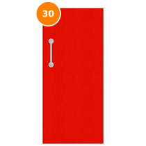 A single 30 minute fire door painted red (ral 3024)