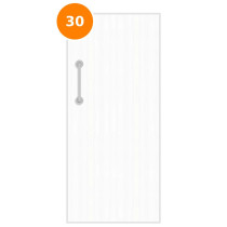 A single 30 minute fire door painted white (ral 9010)