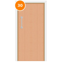 A single 30 minute fire door set with beech veneer