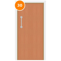 A single 30 minute fire door set with cherry veneer