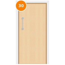 A single 30 minute fire door set with maple veneer