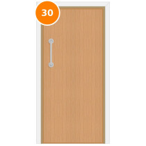 A single 30 minute fire door set with oak veneer