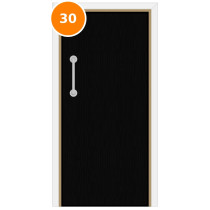 A single 30 minute fire door set painted black (ral 9005)