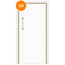A single 30 minute fire door set painted white (ral 9010)