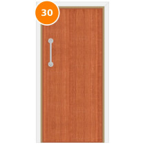 A single 30 minute fire door set with sapele veneer