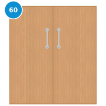 A double 60 minute fire door with oak veneer