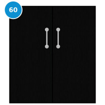 A double 60 minute fire door painted black (ral 9005)