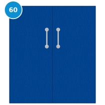 A double 60 minute fire door painted blue (ral 5017)