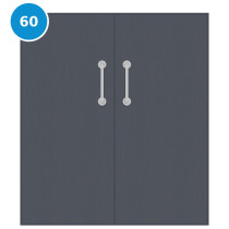 A double 60 minute fire door painted grey (ral 7015)