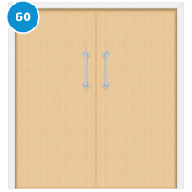 A double 60 minute fire door set with ash veneer