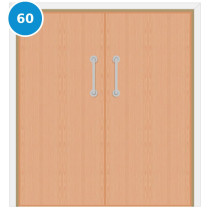 A double 60 minute fire door set with beech veneer