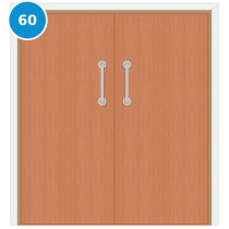 A double 60 minute fire door set with cherry veneer
