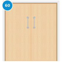 A double 60 minute fire door set with maple veneer