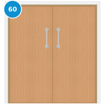 A double 60 minute fire door set with oak veneer