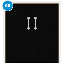 A double 60 minute fire door set painted black (ral 9005)