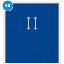A double 60 minute fire door set painted blue (ral 5017)