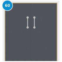 A double 60 minute fire door set painted grey (ral 7015)