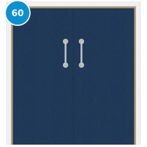 A double 60 minute fire door set painted navy (ral 5003)