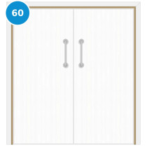 A double 60 minute fire door set painted white (ral 9010)