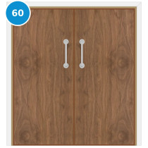A double 60 minute fire door set with walnut veneer