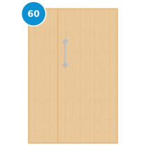 A leaf & half 60 minute fire door with ash veneer