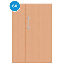 A leaf & half 60 minute fire door with beech veneer