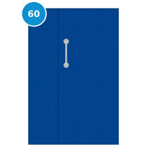 A leaf & half 60 minute fire door painted blue (ral 5017)