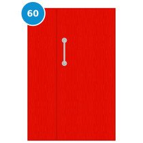 A leaf & half 60 minute fire door painted red (ral 3024)