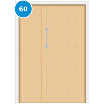 A leaf & half 60 minute fire door set with ash veneer