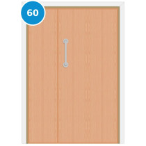 A leaf & half 60 minute fire door set with beech veneer