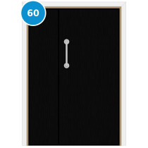 A leaf & half 60 minute fire door set painted black (ral 9005)