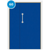 A leaf & half 60 minute fire door set painted blue (ral 5017)