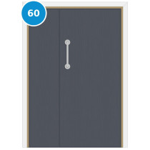 A leaf & half 60 minute fire door set painted grey (ral 7015)