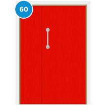 A leaf & half 60 minute fire door set painted red (ral 3024)
