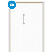 A leaf & half 60 minute fire door set painted white (ral 9010)