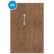 A leaf & half 60 minute fire door with walnut veneer