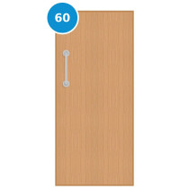 A single 60 minute fire door with oak veneer