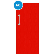 A single 60 minute fire door painted red (ral 3024)