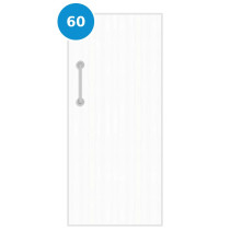 A single 60 minute fire door painted white (ral 9010)