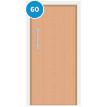 A single 60 minute fire door set with beech veneer