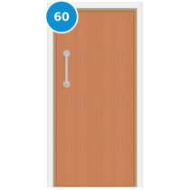 A single 60 minute fire door set with cherry veneer